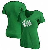 Women Chicago Blackhawks Fanatics Branded St. Patrick's Day White Logo T-Shirt Kelly Green FengYun,baseball caps,new era cap wholesale,wholesale hats